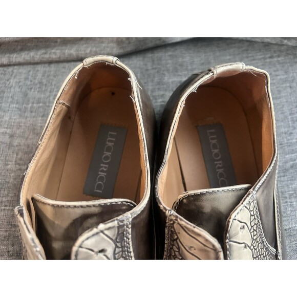 Lucio Ricci Italian Style Faux Croc Slip On Loafers Mens Size 11 Gold NO LACES main image 5